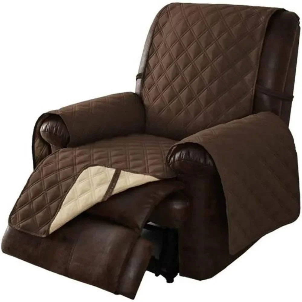 Reversible Recliner Chair Cover - Waterproof Quilted Sofa Slipcover，23 Inch